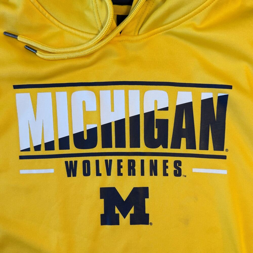 Michigan Wolverines Hoodie Colosseum Slash Stack Sweatshirt Maize Unisex Medium - Picture 7 of 8